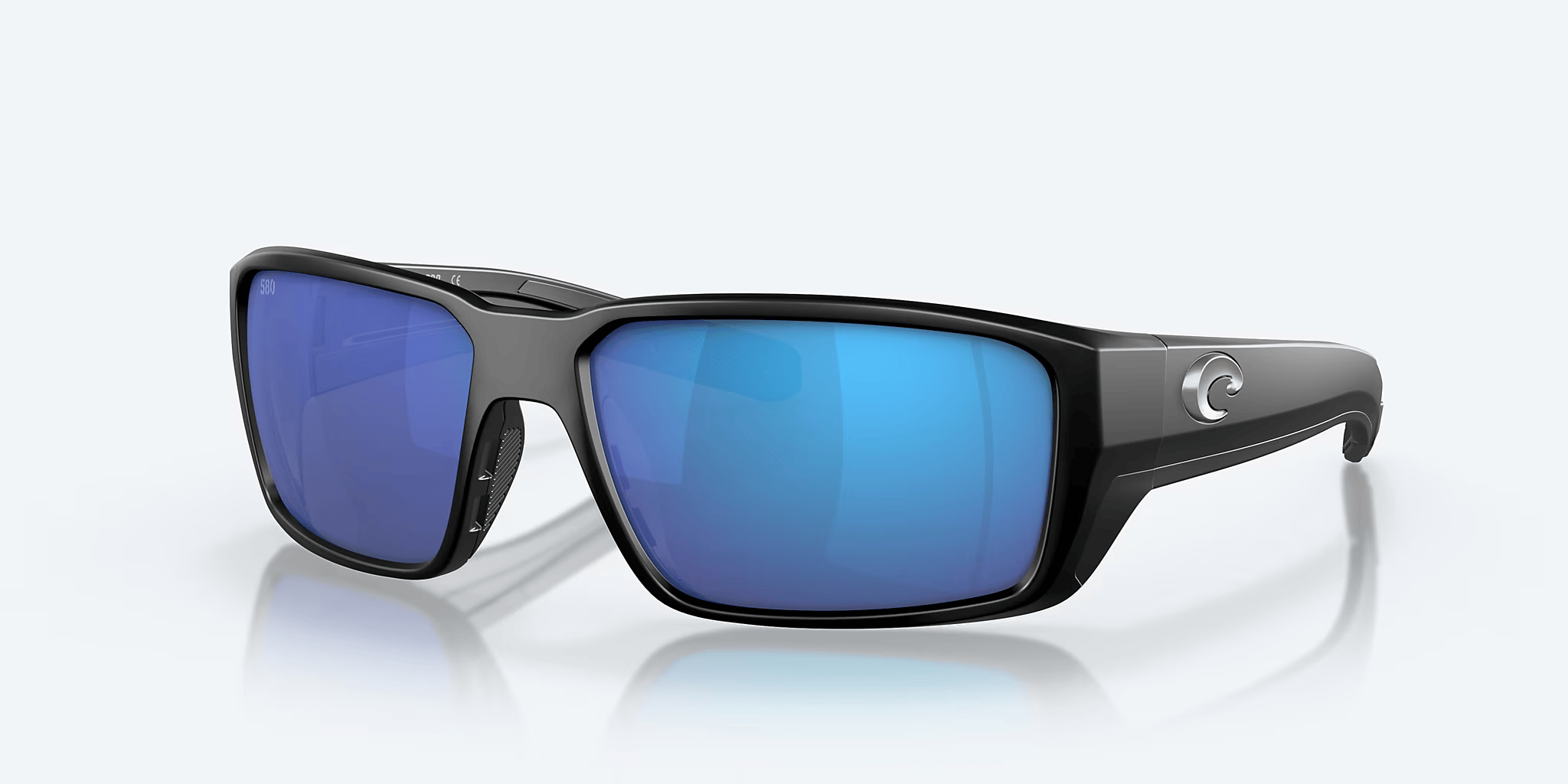 Costa Del Mar Tailfin Sunglasses Matte Black Blue Mirror