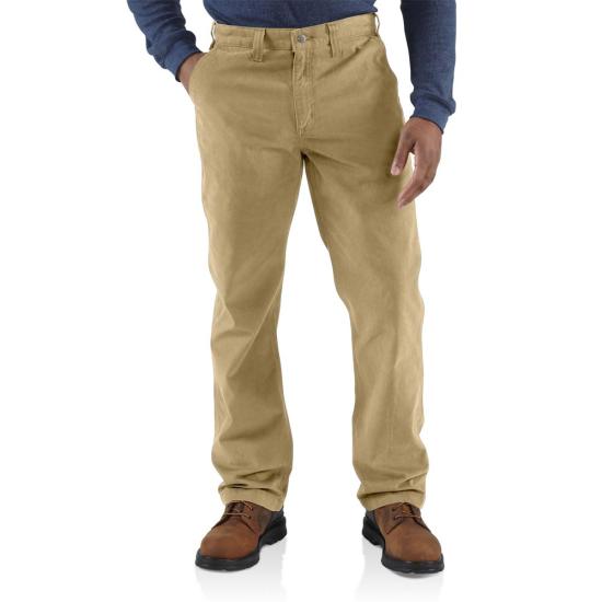 Carhartt Men's Relaxed Fit Carhartt Brown Canvas Work Pants (32 X 34) in  the Pants department at