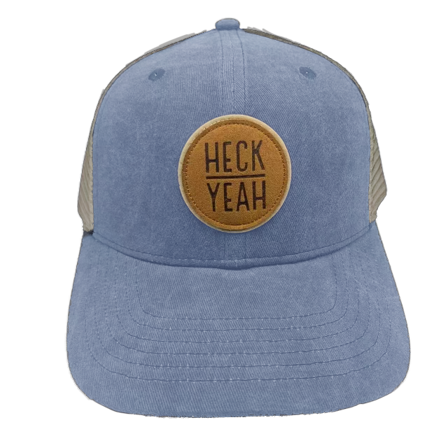 Men's Southern Fried Cotton Heck Yeah Leather Patch Trucker Hat