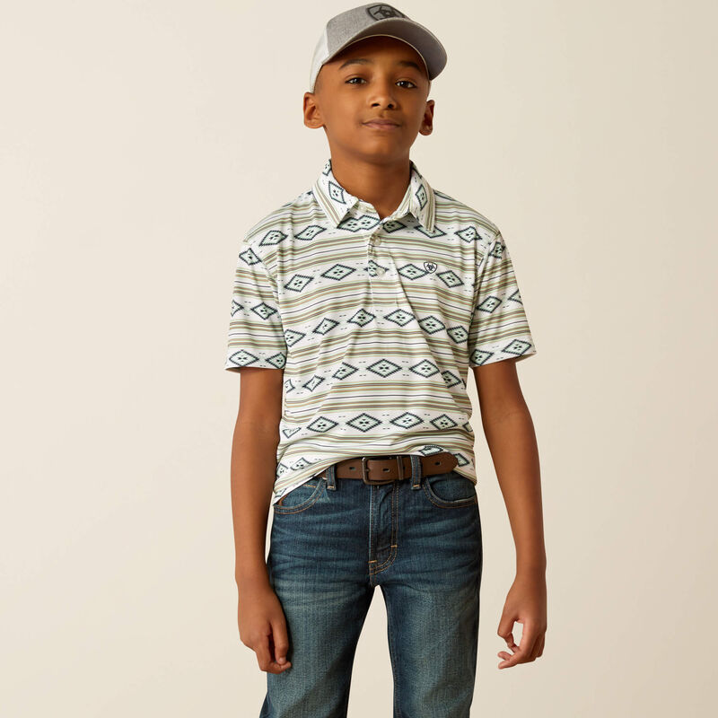 Ariat Boy's All Over Print Polo