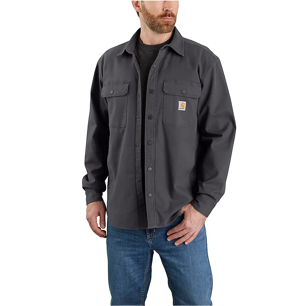 Carhartt Men's Rugged Flex Relaxed Fit Canvas Fleece-Lined Shirt Jac