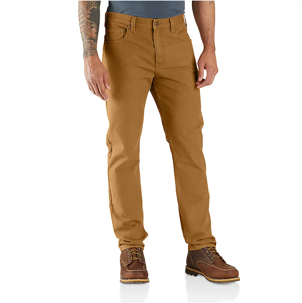 Carhartt Men's Rugged Flex Slim Fit Duck 5 Pocket Tapered Work Pant - Carhartt Brown