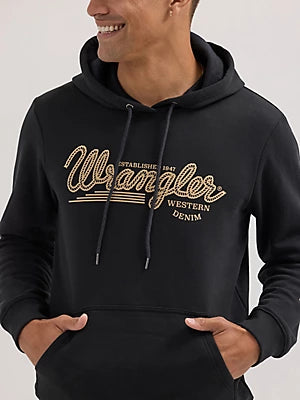 Wrangler Men's Logo Arm Hit Pullover Hoodie