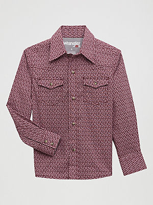 Wrangler Boys 20X Advanced Comfort Western Snap Print Shirt