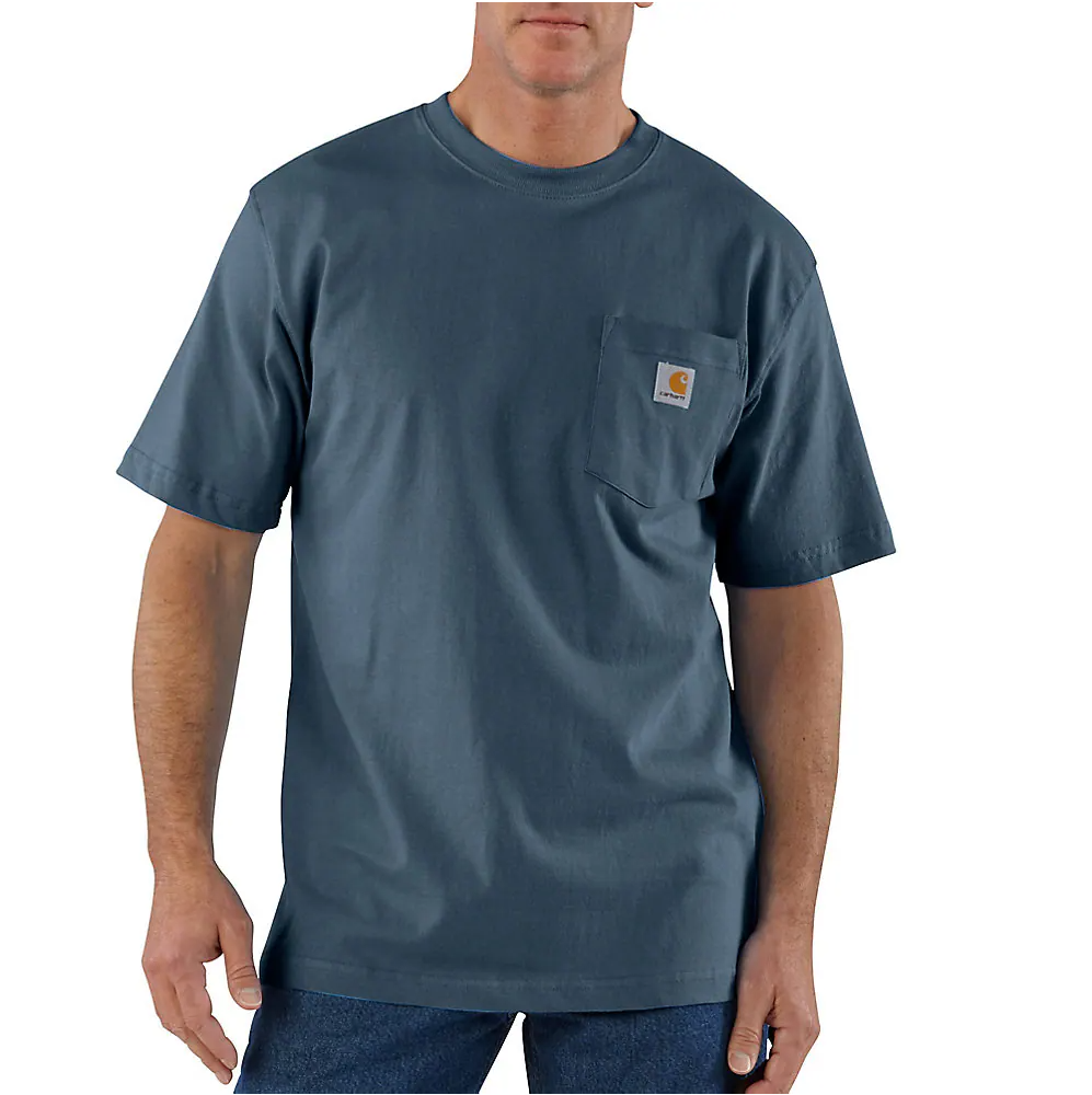 Carhartt Men's Loose Fit Heavyweight Short Sleeve Pocket T-Shirt - Bluestone