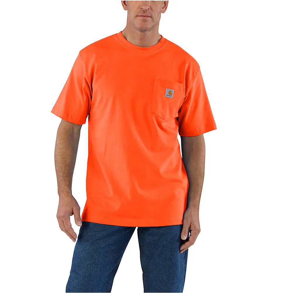 Carhartt Men's Loose Fit Heavyweight Short Sleeve Pocket T-Shirt - Brite Orange