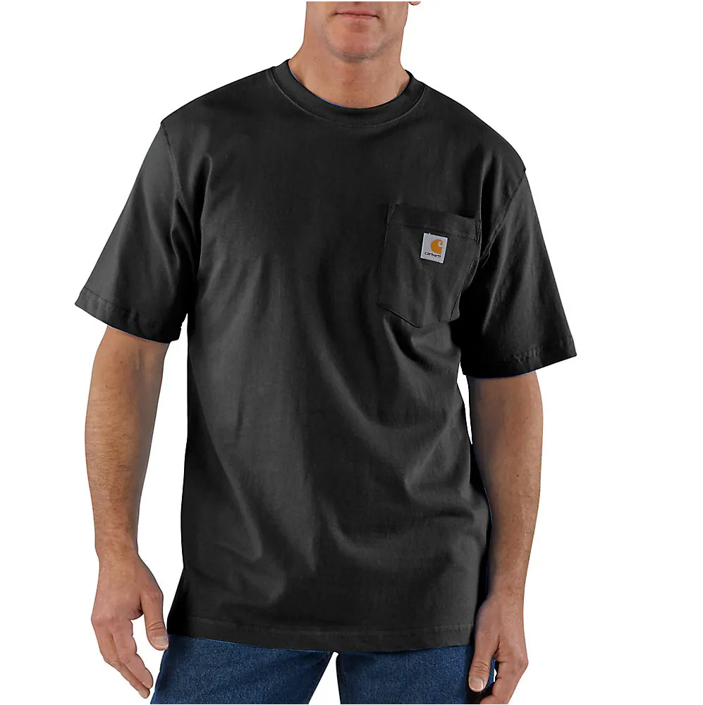 Carhartt Men's Loose Fit Heavyweight Short Sleeve Pocket T-Shirt - Black