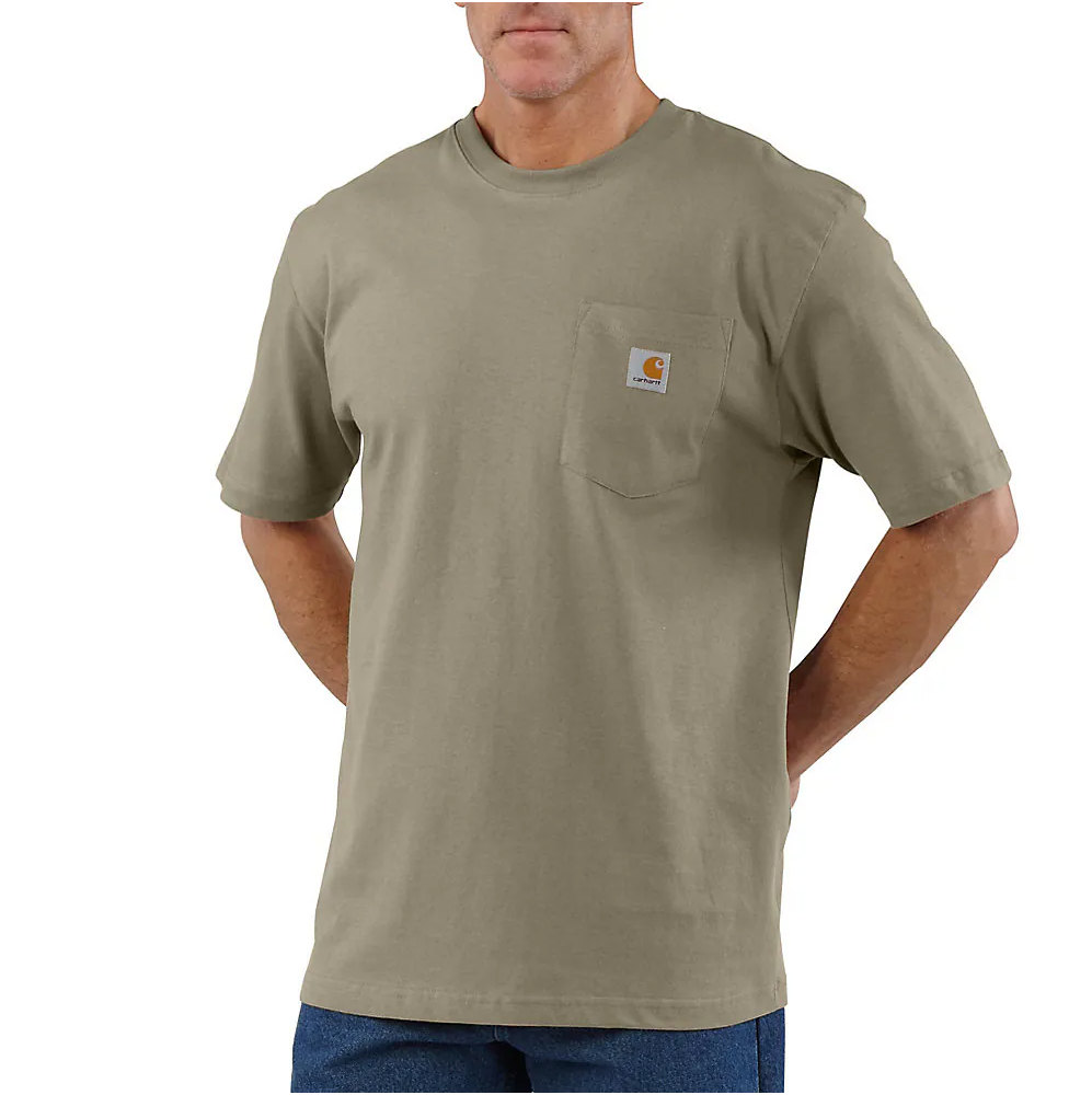 Carhartt Men's Loose Fit Heavyweight Short Sleeve Pocket T-Shirt - Desert