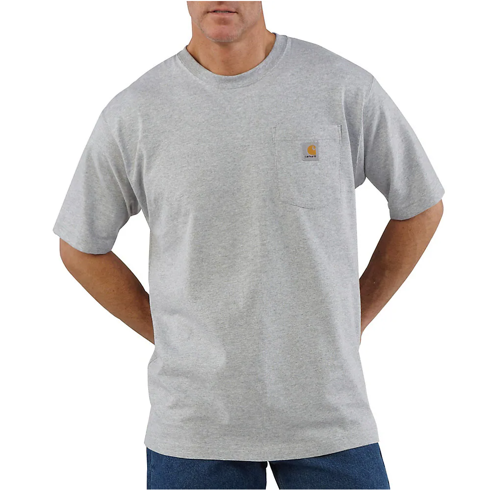 Carhartt Men's Loose Fit Heavyweight Short Sleeve Pocket T-Shirt - Heather Gray