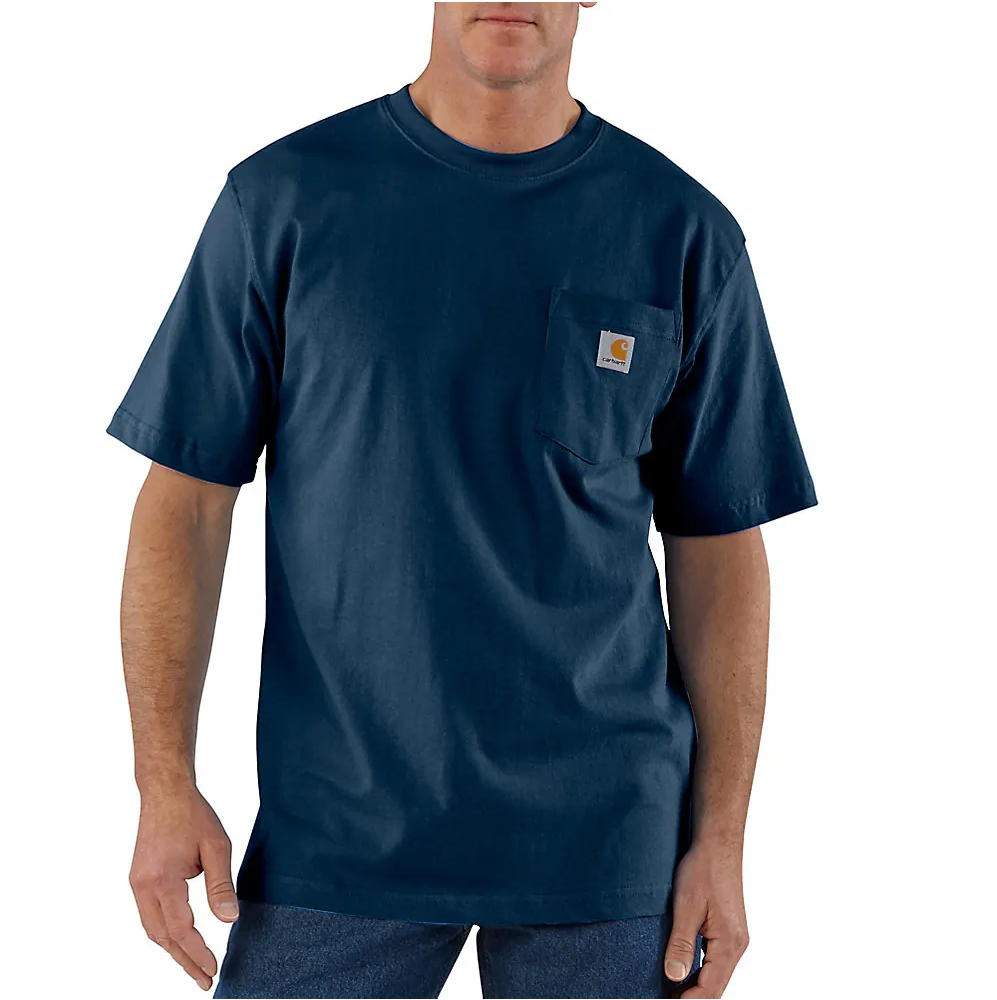 Carhartt Men's Loose Fit Heavyweight Short Sleeve Pocket T-Shirt - Navy