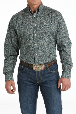 Cinch Men's Stretch Paisley Print Long-Sleeve Button-Down Western Shirt