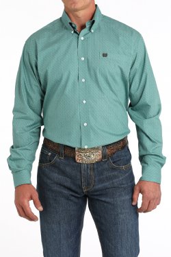 Cinch Men's Geometric Print Button-Down Long-Sleeve Western Shirt